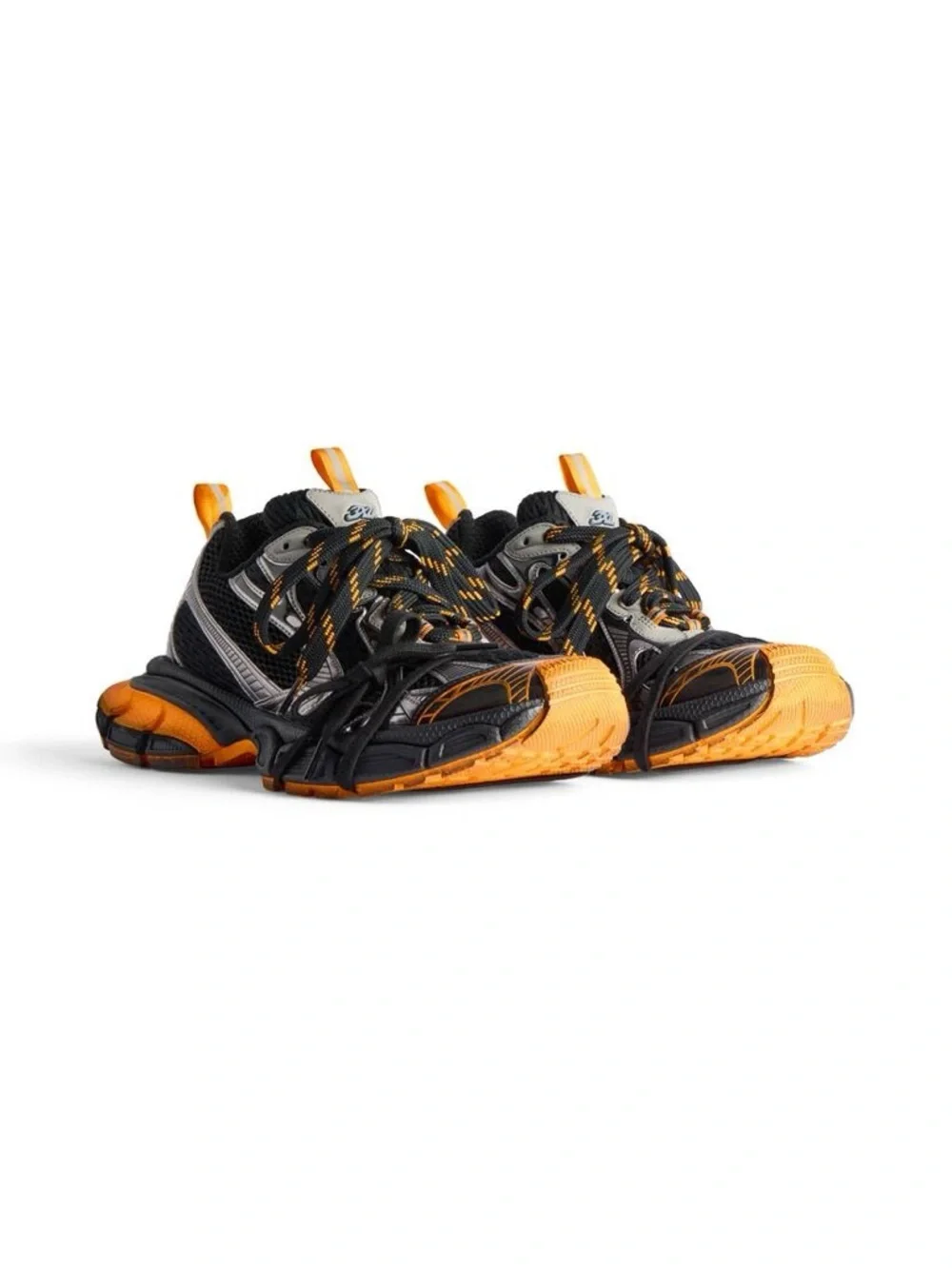 Balenciaga Black and Orange Trail-Style Sneakers - Picture 2 of 5